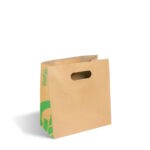 Small Die Cut Handle Kraft Paper Bags 270x145x280mm