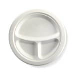 23cm / 9” 3-Compartment Round BioCane Plate