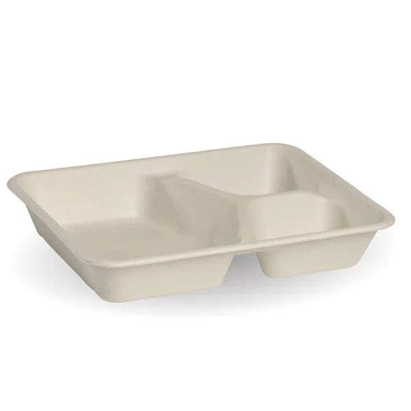 3-Compartment Natural BioCane Takeaway Base