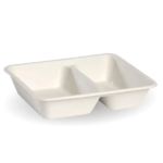 2-Compartment White BioCane Takeaway Base