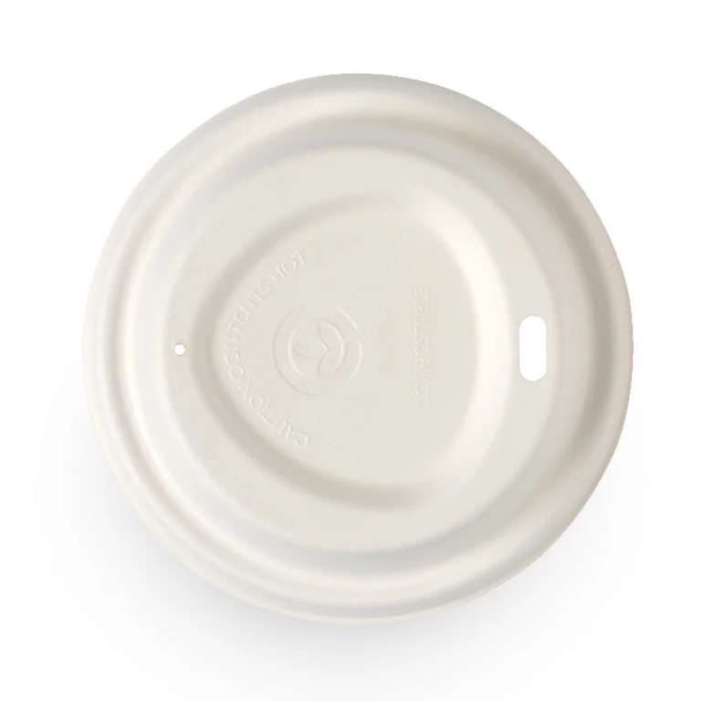 90mm Large White Plant Fibre BioCup Lid - EcoMake