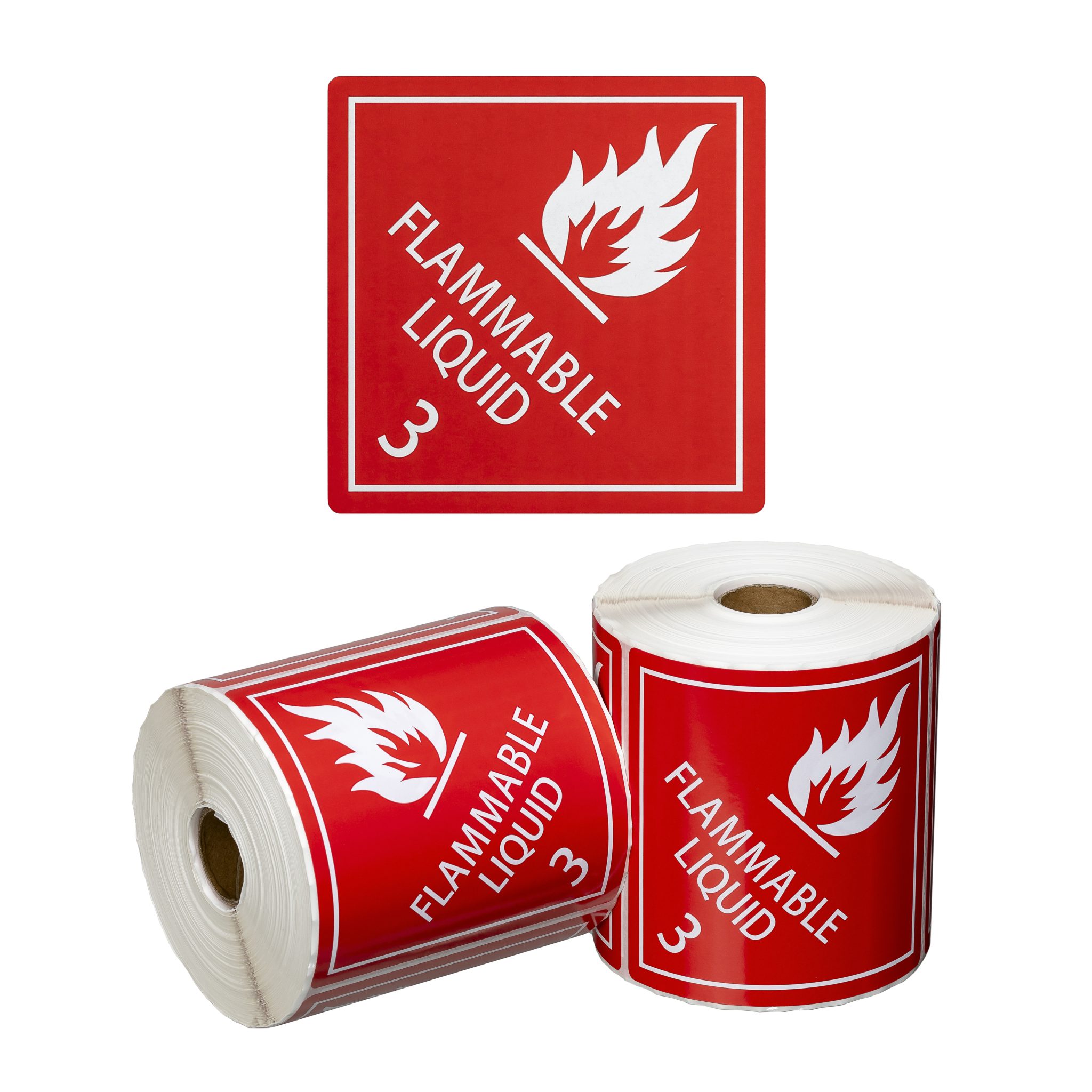 DG Label Flammable Liquid 3 - Red/White, 99mm x 99mm - EcoMake