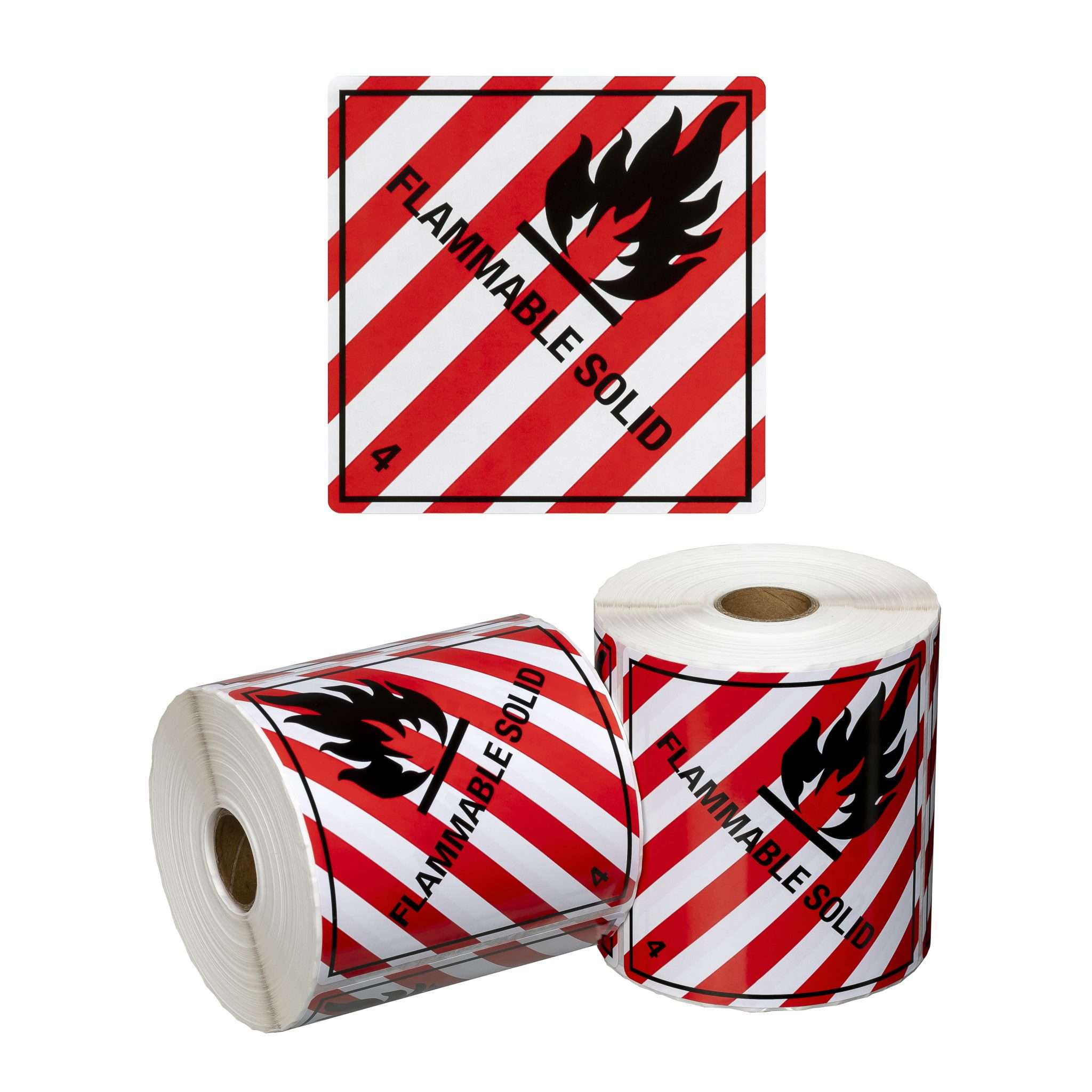 DG Label Flammable Solid 4.1 - Red/White/Black, 99mm x 99mm - EcoMake