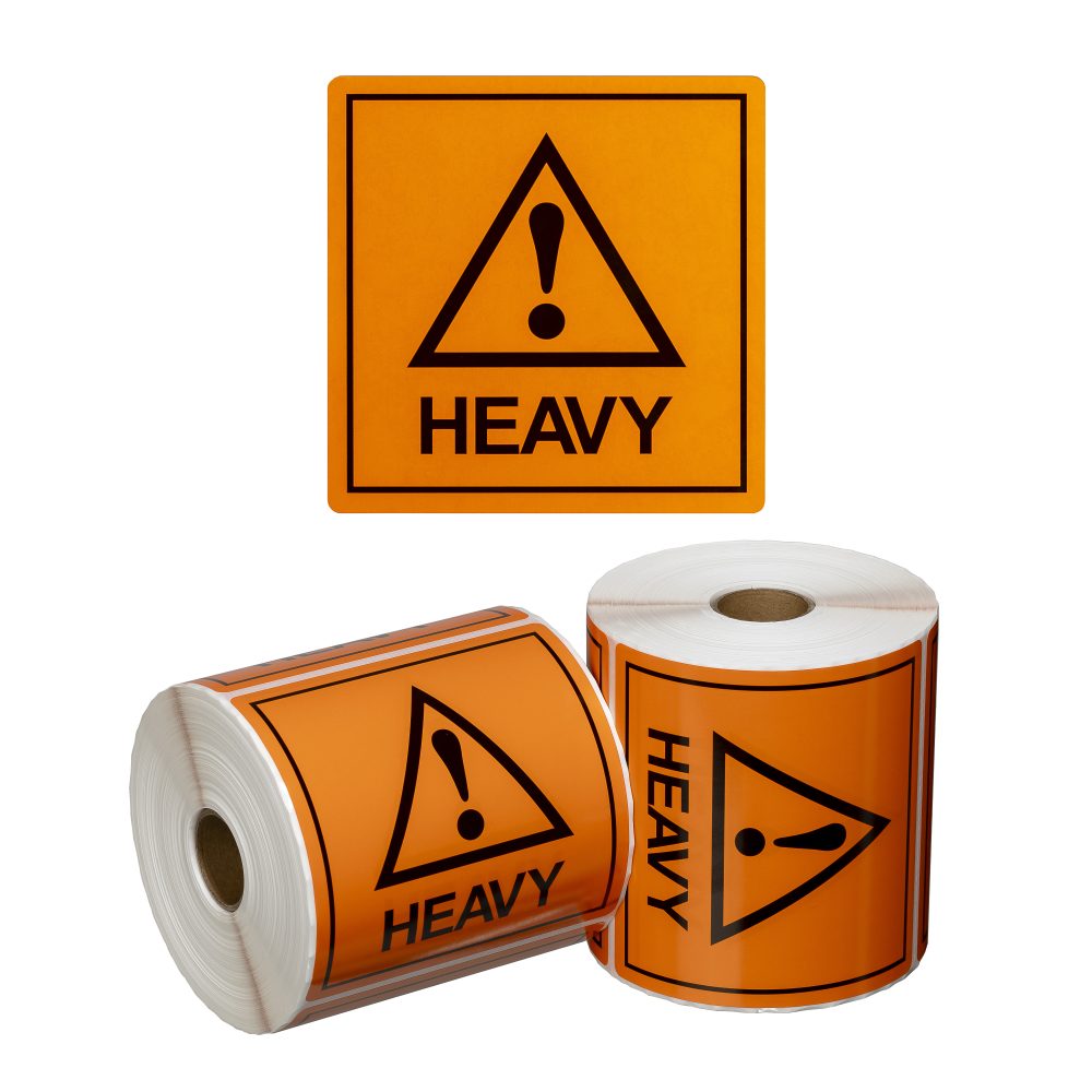 Handling Label Heavy - Orange/Black, 99mm x 99mm - EcoMake
